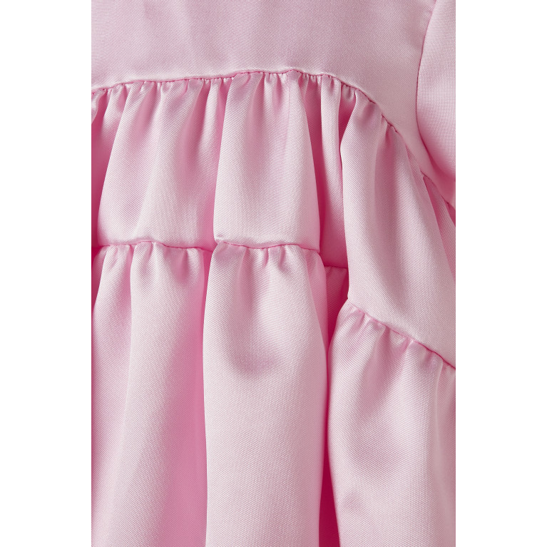 Caroline Bosmans - Tiered Dress in Satin Pink