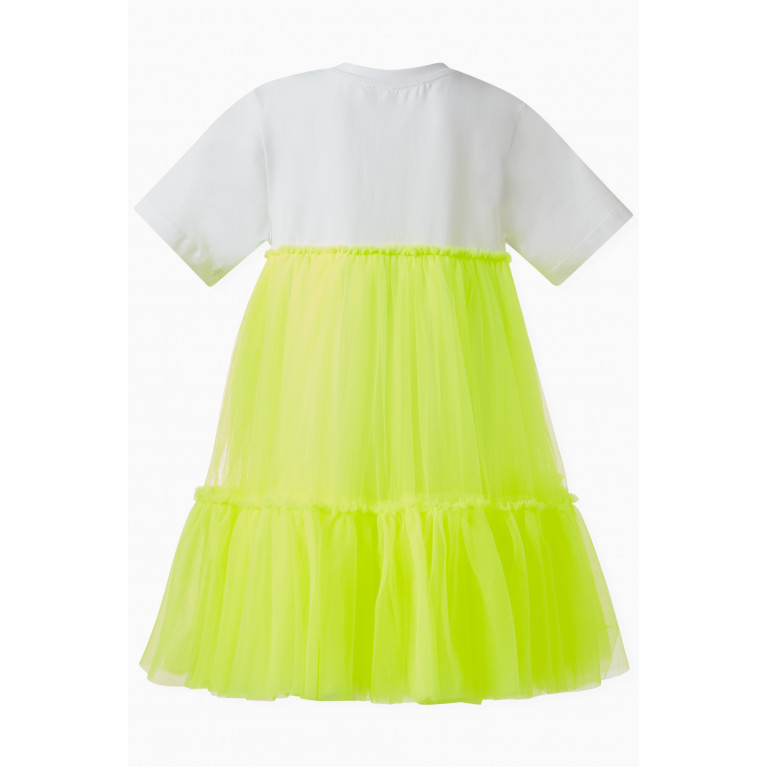 Caroline Bosmans - Short Sleeved Dress in Cotton and Tulle Yellow
