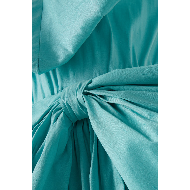 Caroline Bosmans - Caroline Bosmans - Bow Detail Tafta Dres in Polyester Blue