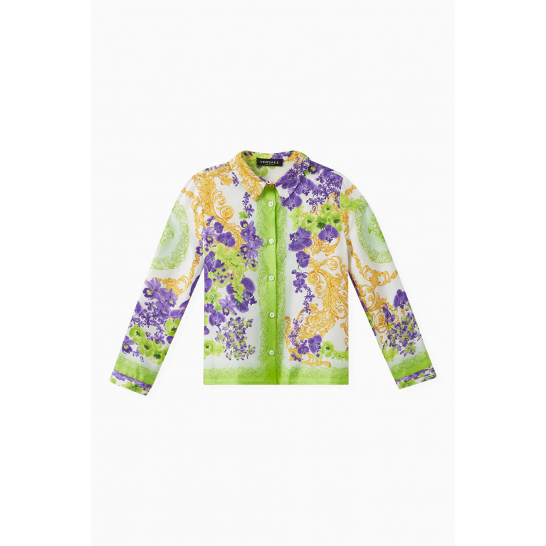 Versace - Medusa Orchid Print Shirt in Silk