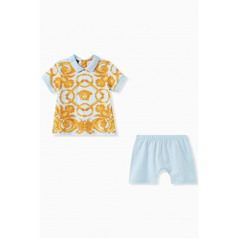 Versace - Versace - Barocco 660 Print Polo & Bloomers Set in Cotton