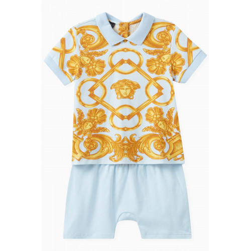 Versace - Versace - Barocco 660 Print Polo & Bloomers Set in Cotton