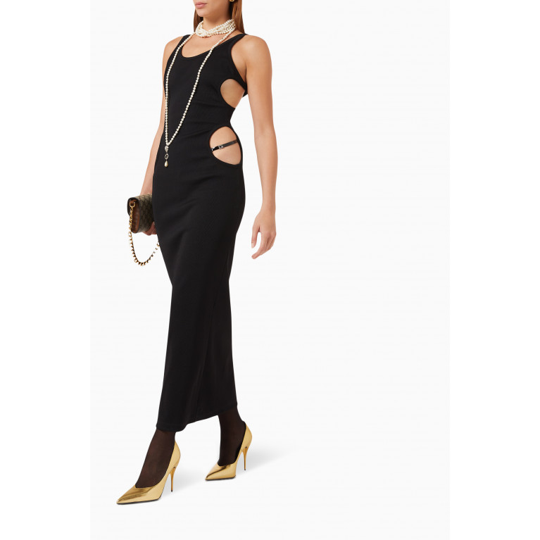 Gucci - Cut-out Maxi Dress in Cotton Ribbon Jersey