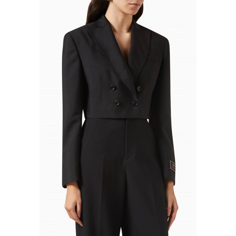 Gucci - Cropped Blazer Jacket in Wool Mohair