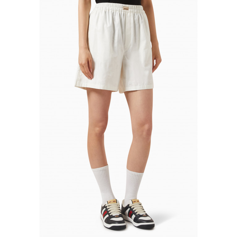 Gucci - Logo-detail Shorts in Cotton-poplin