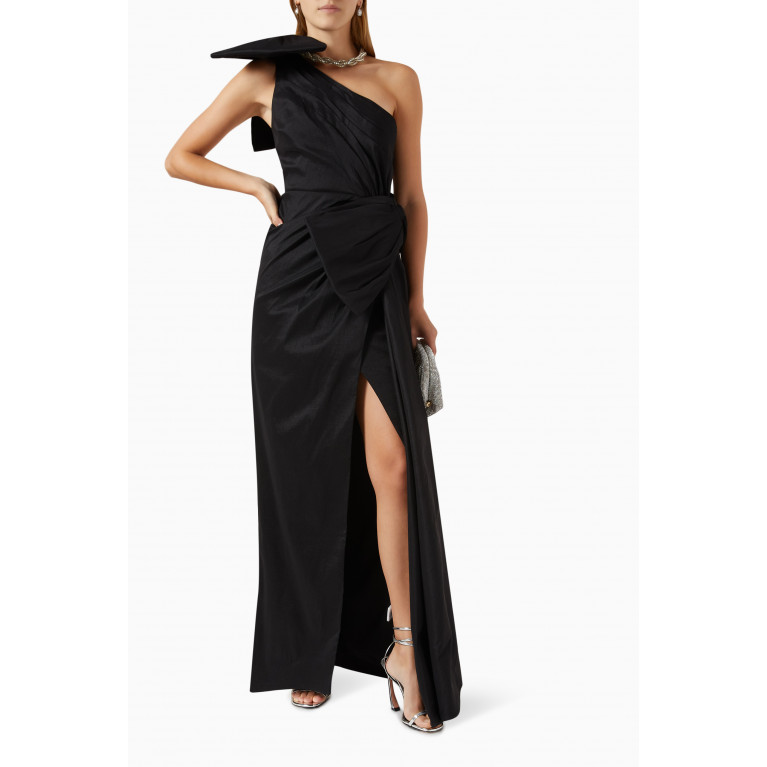 Rachel Gilbert - Fauve One-shoulder Gown in Stretch Nylon-blend