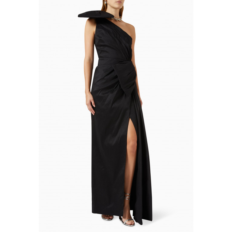 Rachel Gilbert - Fauve One-shoulder Gown in Stretch Nylon-blend