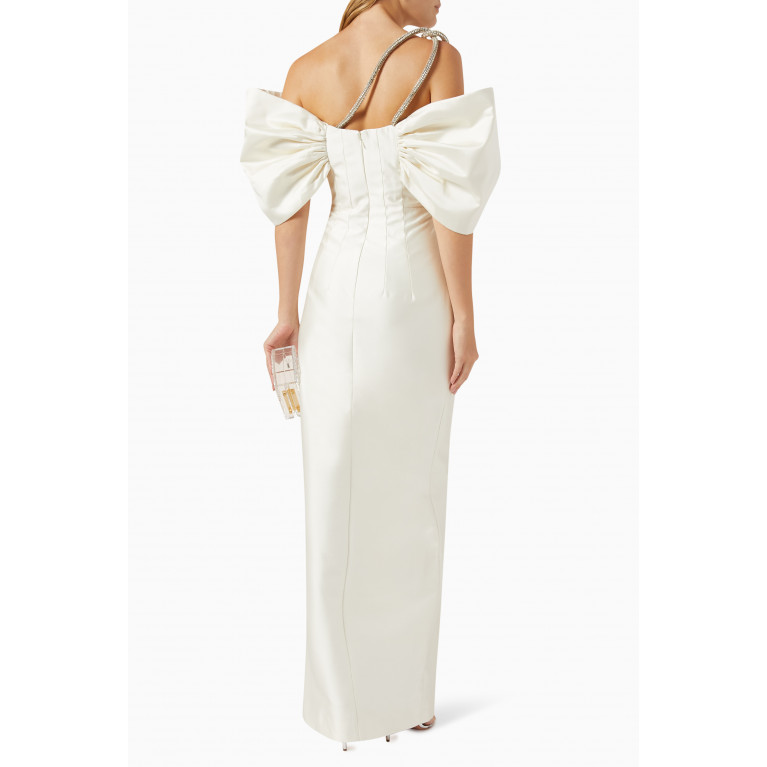 Rachel Gilbert - Lexi Crystal-embellished Gown in Silk-wool Blend