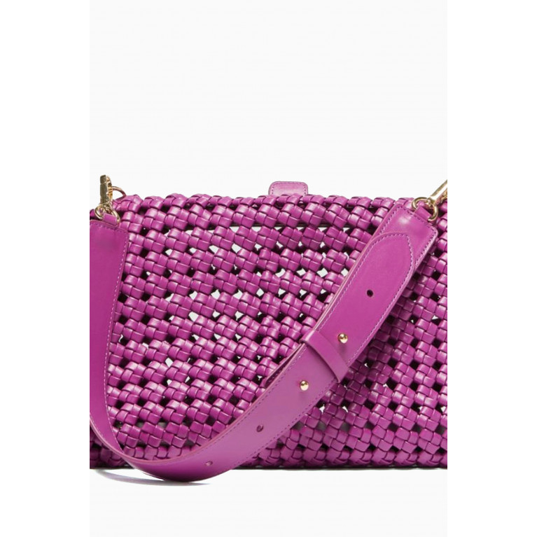 Marella - Divodiv Woven Clutch Bag in Vegan Leather Pink