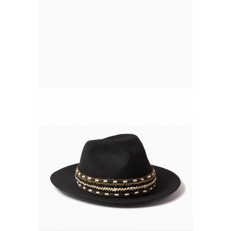 Elisabetta Franchi - Narrow Brim Felt Hat in Wool Black