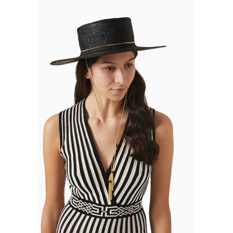Elisabetta Franchi - Medium Brim Hat in Raffia