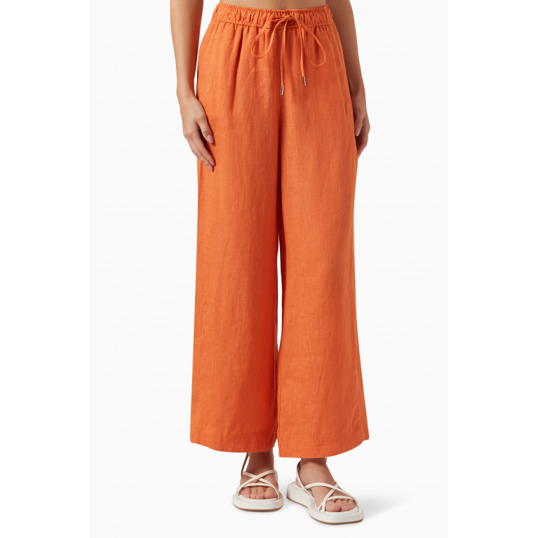 Marella - Bonn Wide-leg Pants in Linen Orange