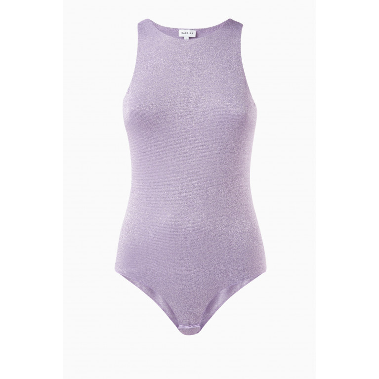 Marella - Fecola Bodysuit in Lurex Purple