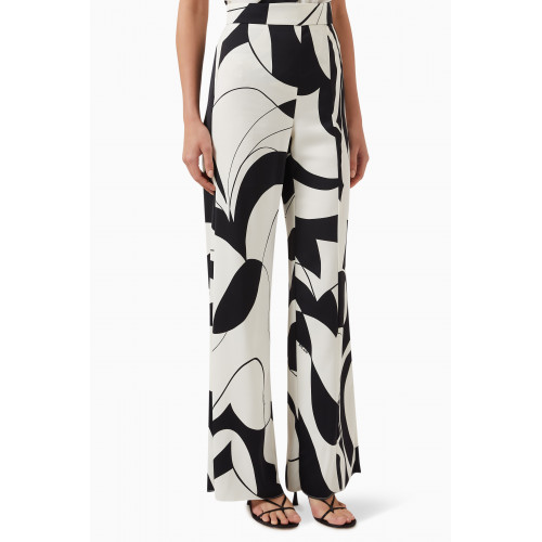 Marella - Mostra Printed Flared Pants in Polyester Black
