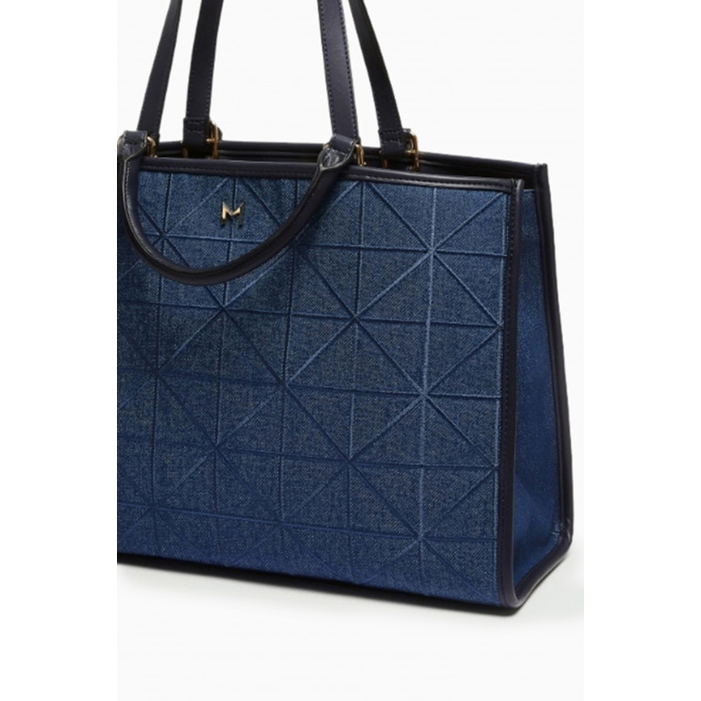Marella - Sherry Quilted Tote Bag in Cotton Denim