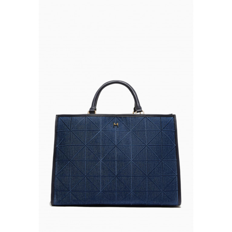 Marella - Sherry Quilted Tote Bag in Cotton Denim