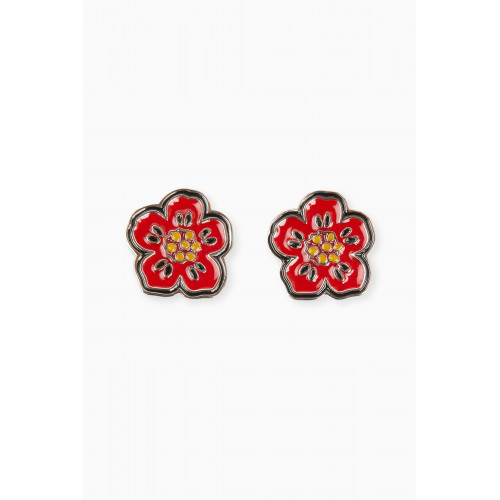 Kenzo - Boke Flower Enamel Earrings in Brass