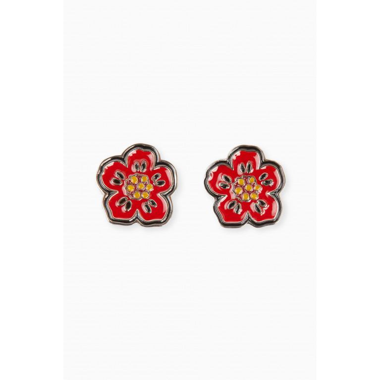 Kenzo - Boke Flower Enamel Earrings in Brass
