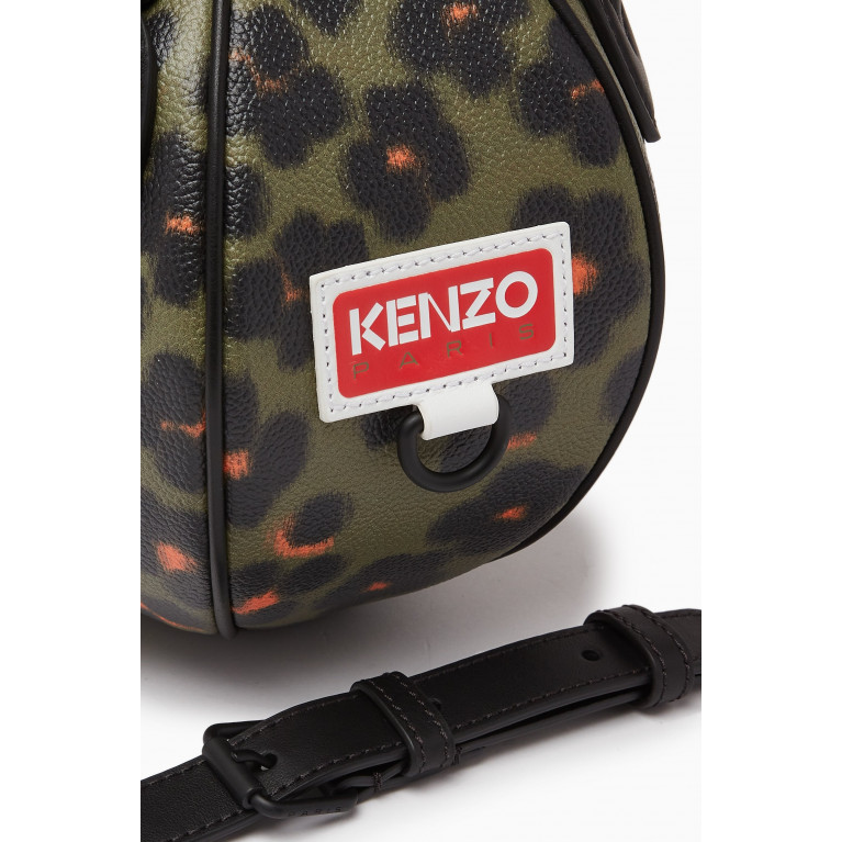 Kenzo - Hana Leopard Discover Crossbody Bag in Coated Canvas