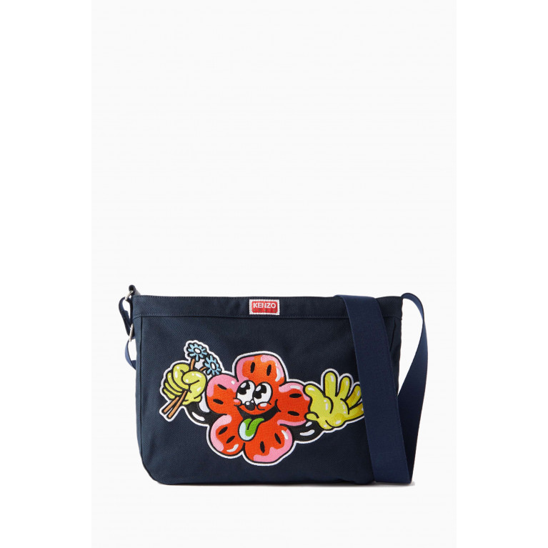 Kenzo - Large Boke Boy Logo-Embroidered Crossbody Bag in Cotton Canvas