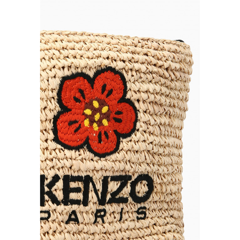 Kenzo - Boke Flower-embroidered Bucket Bag in Raffia