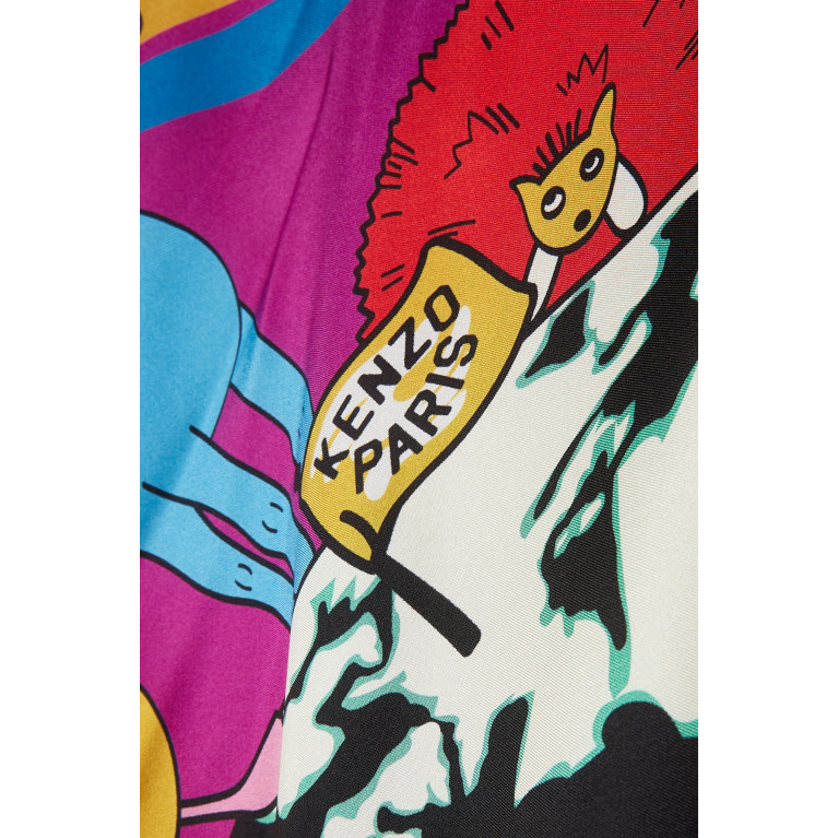 Kenzo - Animal-print Square Scarf in Cotton