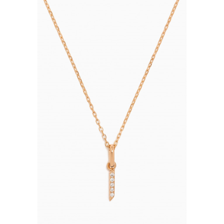 Fergus James - Arabic Letter A ا Diamond Necklace in 18kt Yellow Gold