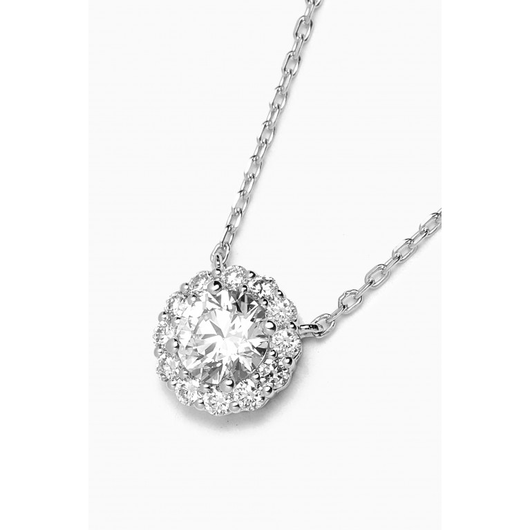 Fergus James - Round Halo Diamond Pendant Necklace in 18kt White Gold