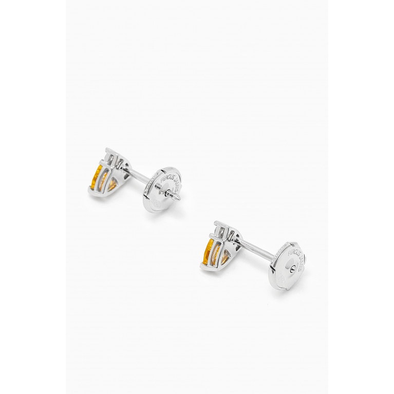 Fergus James - Yellow Sapphire & Diamond Stud Earrings in 18kt White Gold