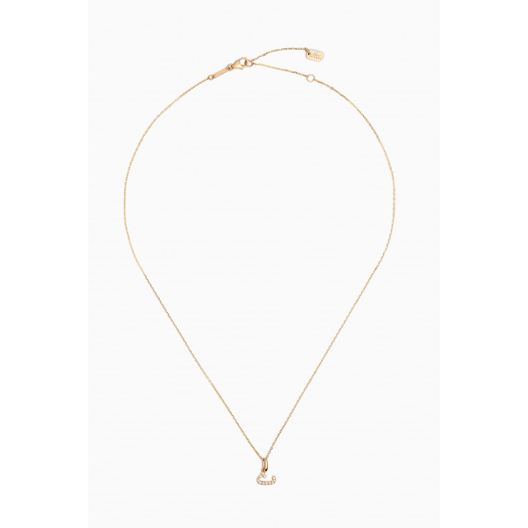 Fergus James - Arabic Letter ث: Diamond Necklace in 18kt Yellow Gold