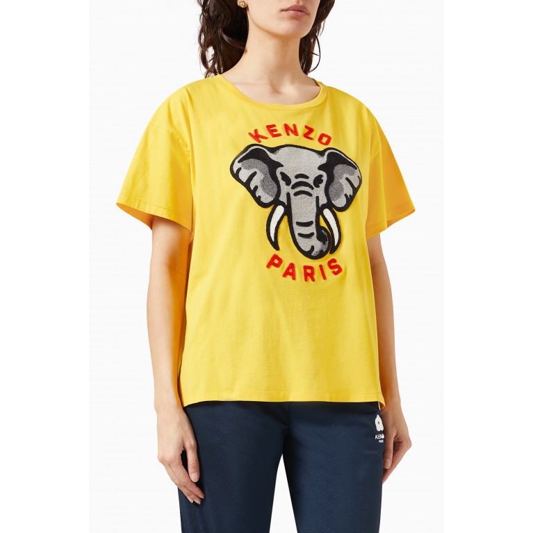 Kenzo - Elephant Embroidered T-shirt in Cotton