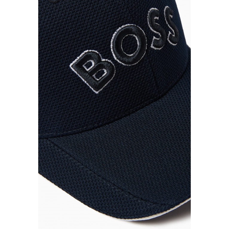 Boss - Logo-embroidered Cap in Woven Piqué