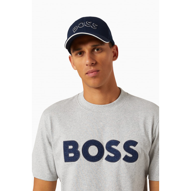 Boss - Logo-embroidered Cap in Woven Piqué