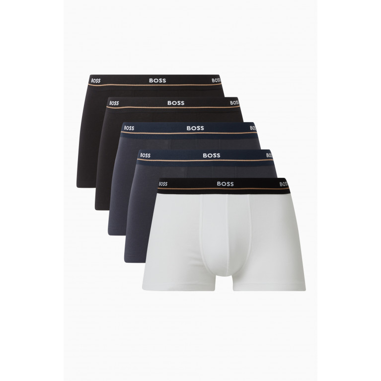 Boss - Essential Logo Trunks in Stretch Cotton, Set of 5