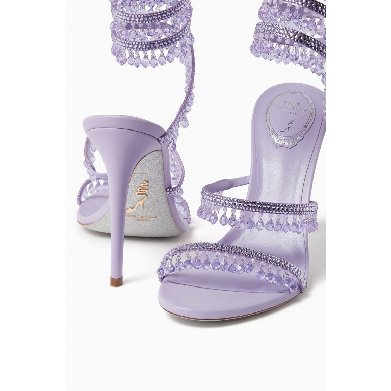 René Caovilla - Chandelier 104 Crystal-embellished Sandals in Satin & Leather
