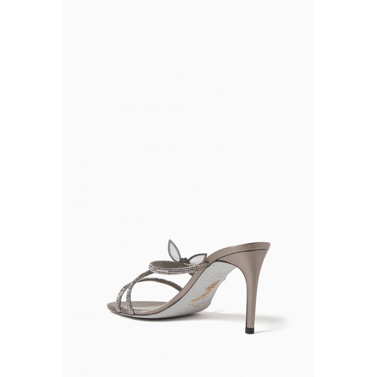René Caovilla - Butterfly Crystal-embellished High Heels in Satin & Leather