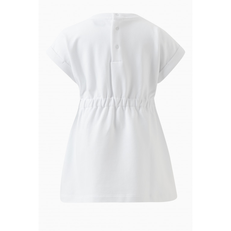 Moschino - Logo-print Dress in Cotton White