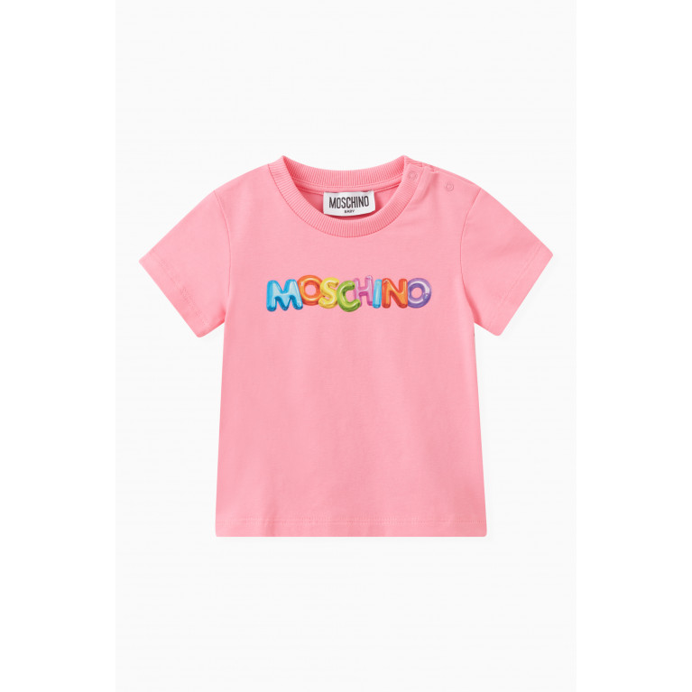 Moschino - Logo-print T-shirt in Cotton Pink