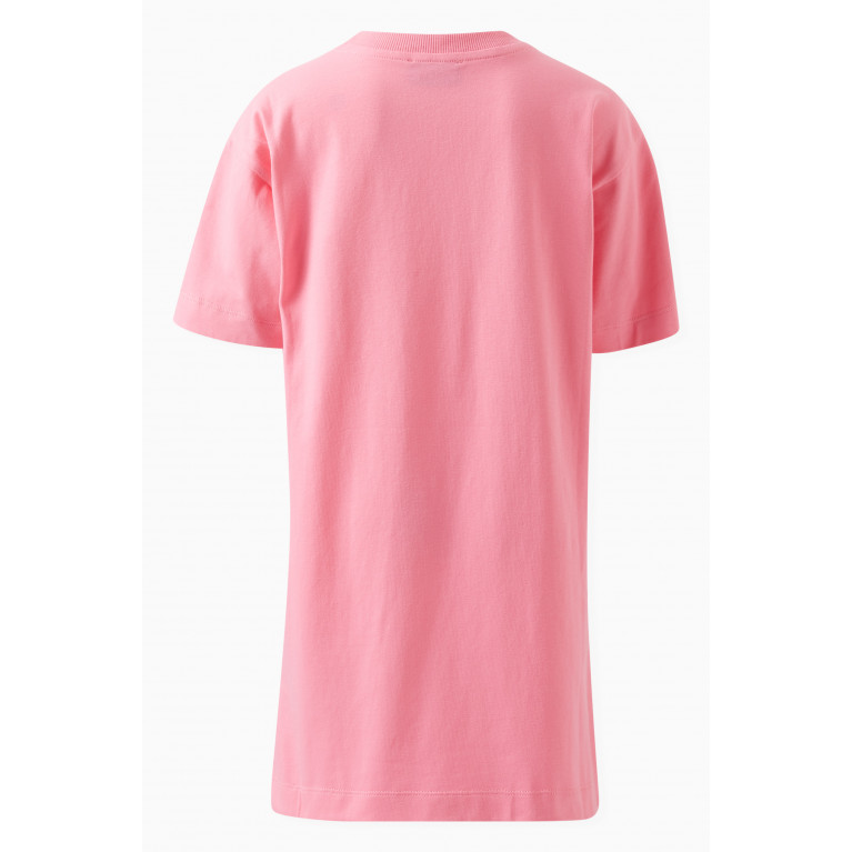 Moschino - Logo Print Dress in Cotton Pink