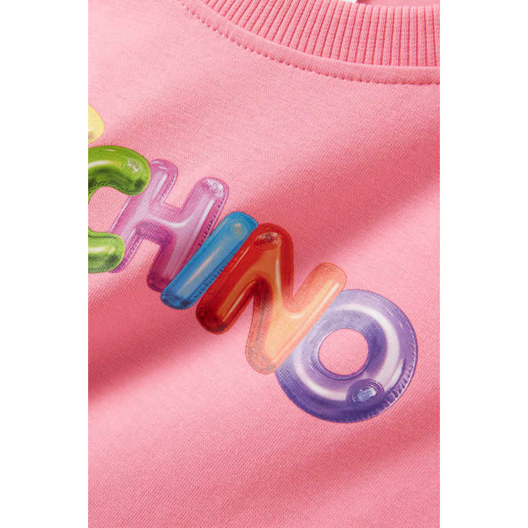 Moschino - Logo Print Dress in Cotton Pink