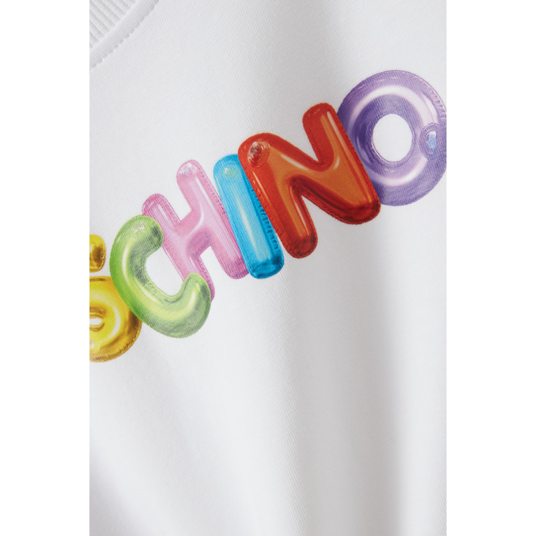 Moschino - Logo Print Dress in Cotton White