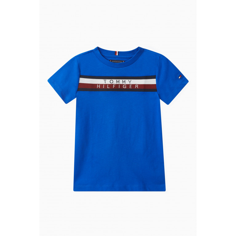 Tommy Hilfiger - Signature Tape T-shirt in Cotton Blue
