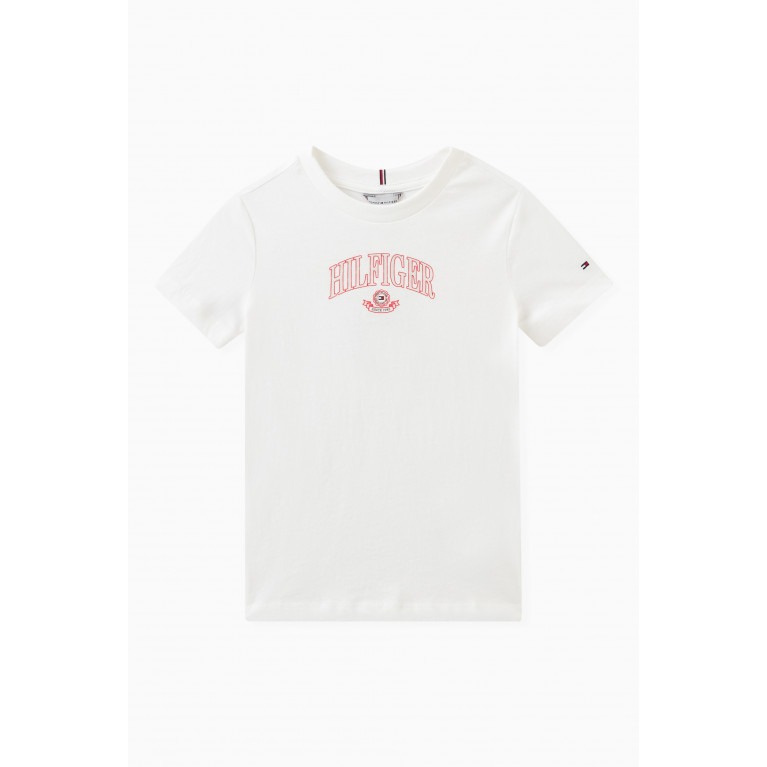 Tommy Hilfiger - Varsity Back-logo T-shirt in Cotton White