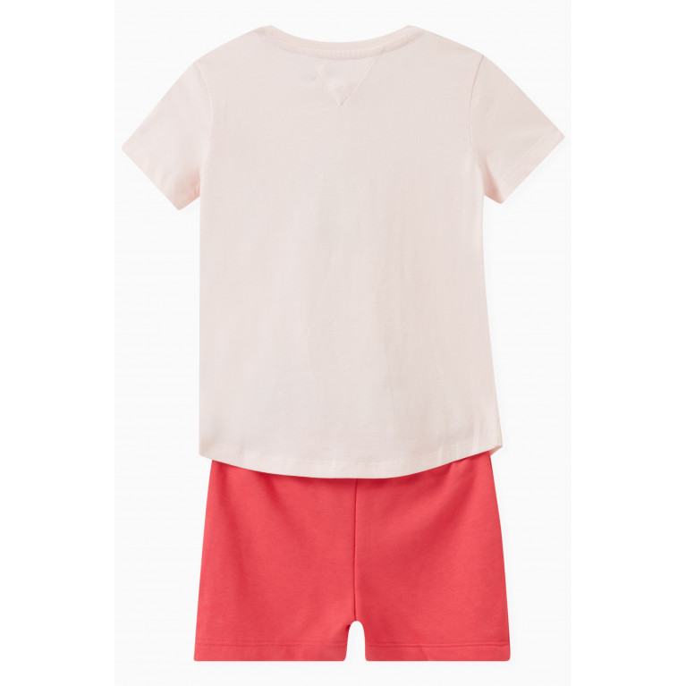 Tommy Hilfiger - Logo-print Essential T-shirt Set in Cotton-blend Pink