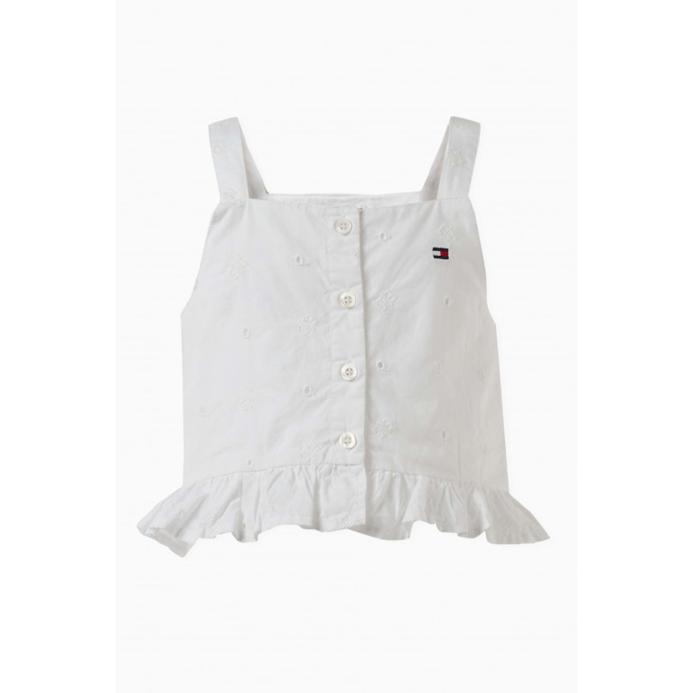 Tommy Hilfiger - Monogram Broderie Anglaise Top in Organic Cotton