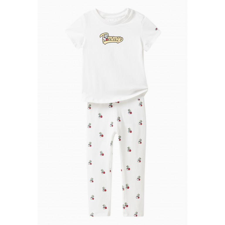 Tommy Hilfiger - Cherry Logo Print Leggings in Stretch Cotton Jersey