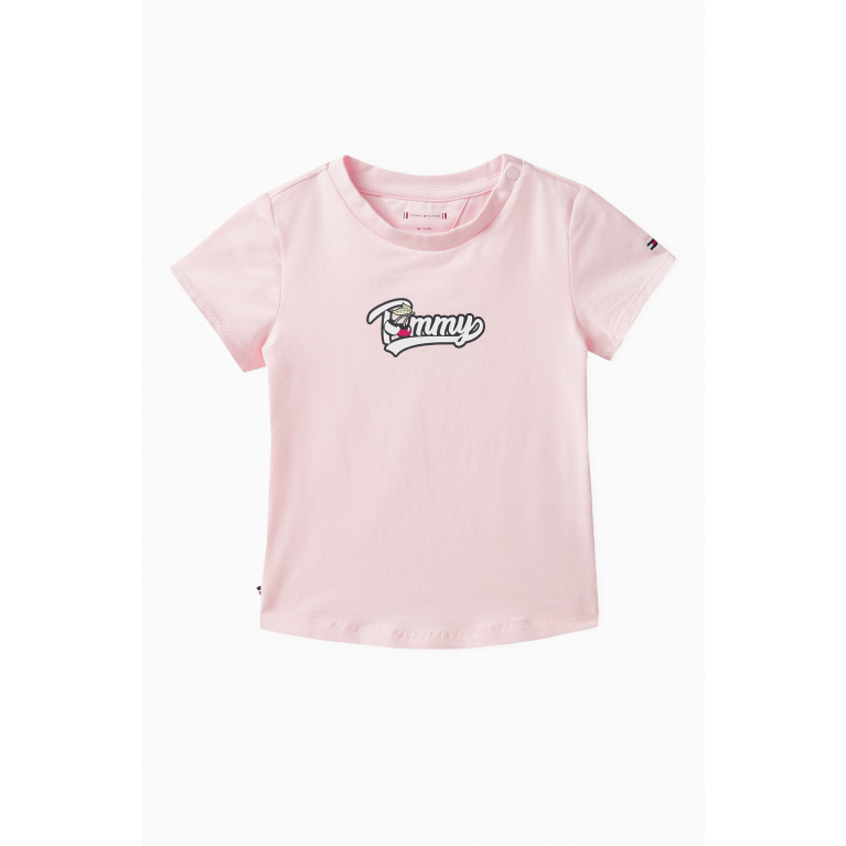 Tommy Hilfiger - Logo-print T-shirt in Cotton Pink