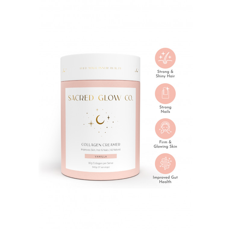 Sacred Glow Co. - Collagen Creamer - Vanilla, 340g (17 servings)