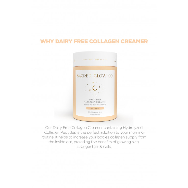 Sacred Glow Co. - Dairy-Free Collagen Creamer - Coconut, 340g (17 servings)
