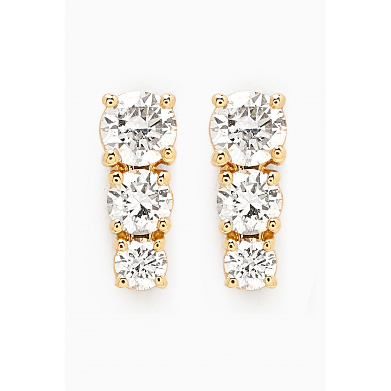 Fergus James - Petite Trio Diamond Bar Earrings in 18kt Gold